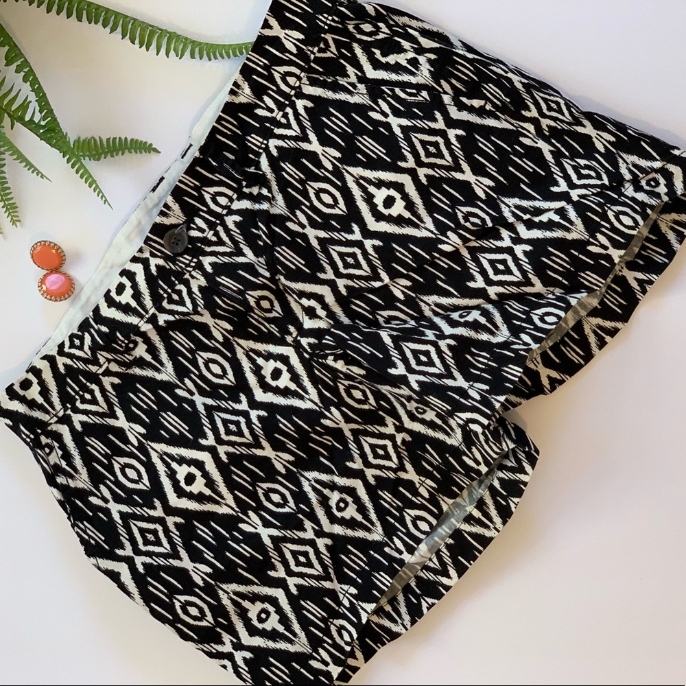 Black and White Bermuda Shorts